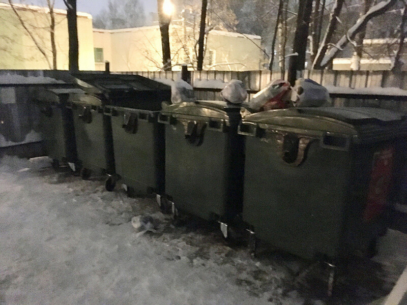 Кировчане сбрасывают мусорные контейнеры в канавы