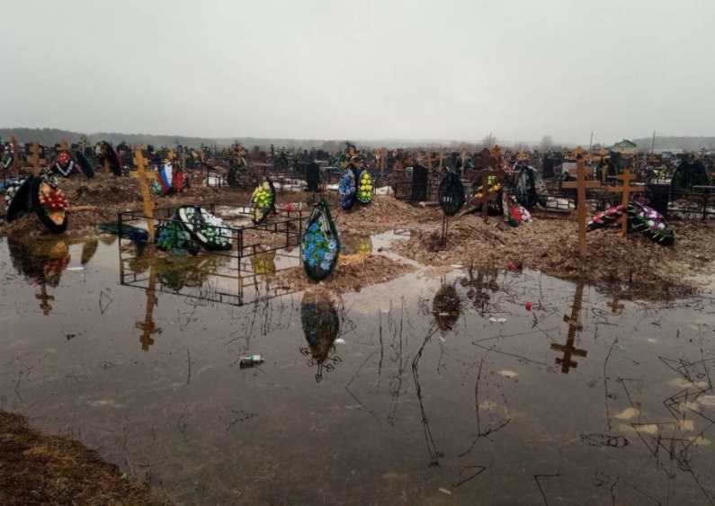 Власти Кирова прокомментировали затопление Федяковского кладбища