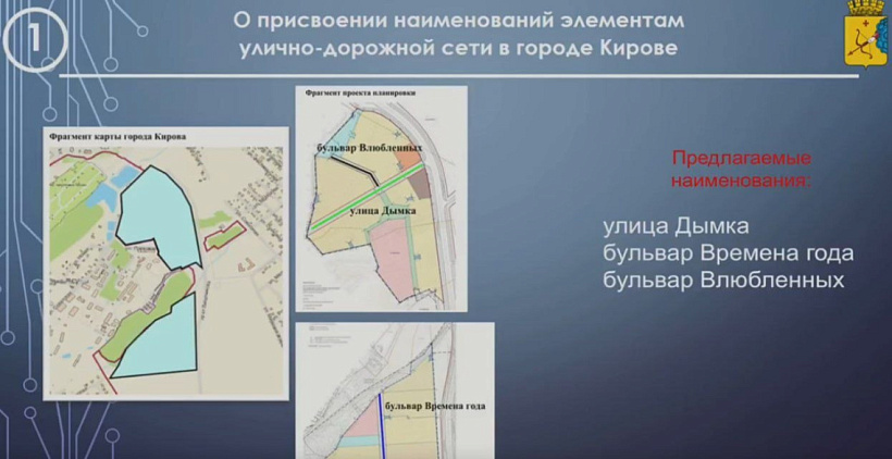 Улица Дымка и бульвар Времена года - такие названия предложили для улиц в Кирове
