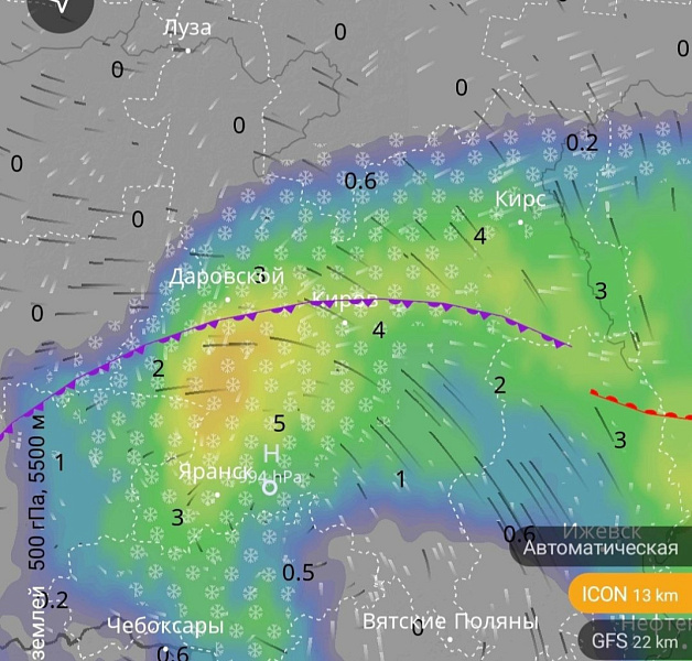 Похолодание и снег идут в Кировскую область