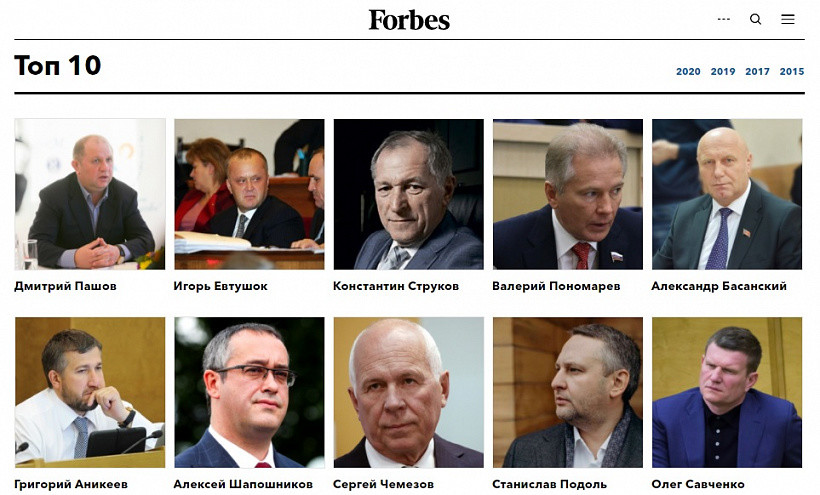 В списке Forbes два депутата Заксобрания Кировской области