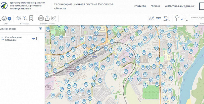 Появилась онлайн-карта кировских контейнерных площадок