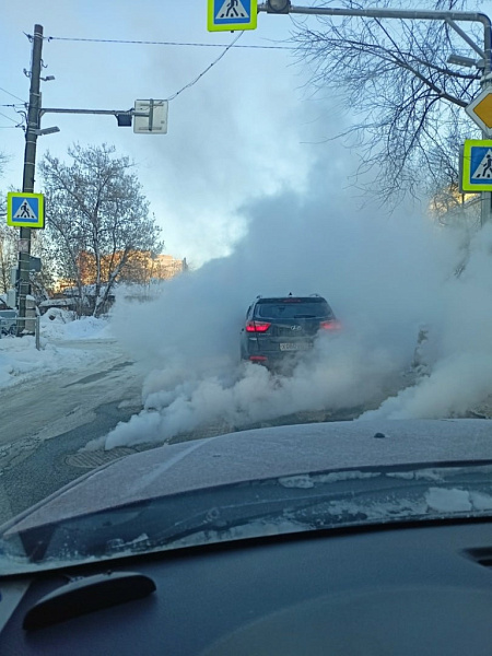 На Азина не видно дорогу из-за пара